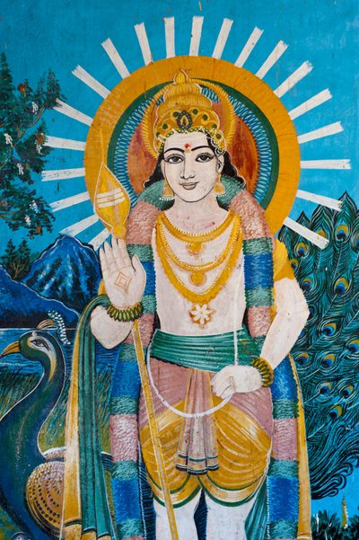 Painting of a God on the Wall of a Shrine, Sangamankanda, Sri Lanka by Unknown